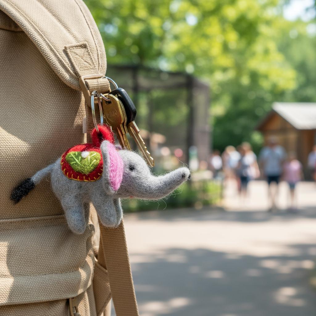 Handmade Felt Elsie Elephant Keyring