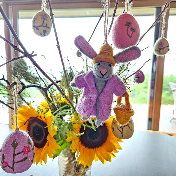 Handmade Felt Emma Easter Bunny Hanging Decoration