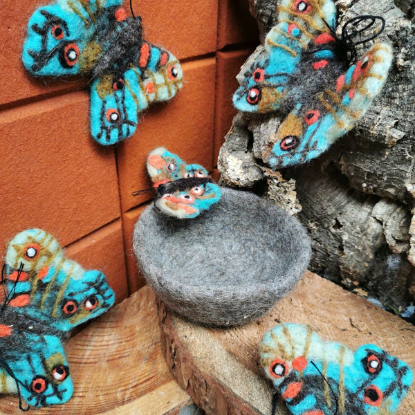 Handmade Felt Emperor Butterfly Hanging Biodegradable Decoration