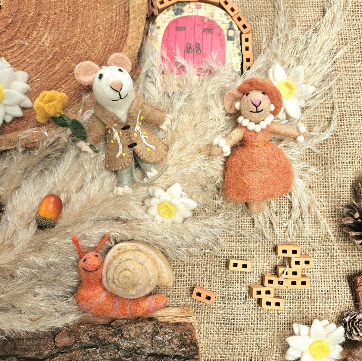 Handmade Felt Maisie Mouse Hanging Easter Decoration