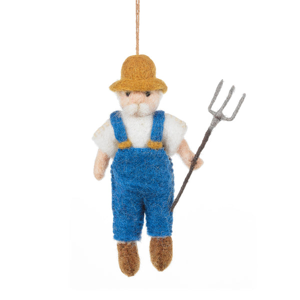 Handmade Felt Farmer Hanging Biodegradable Decoration