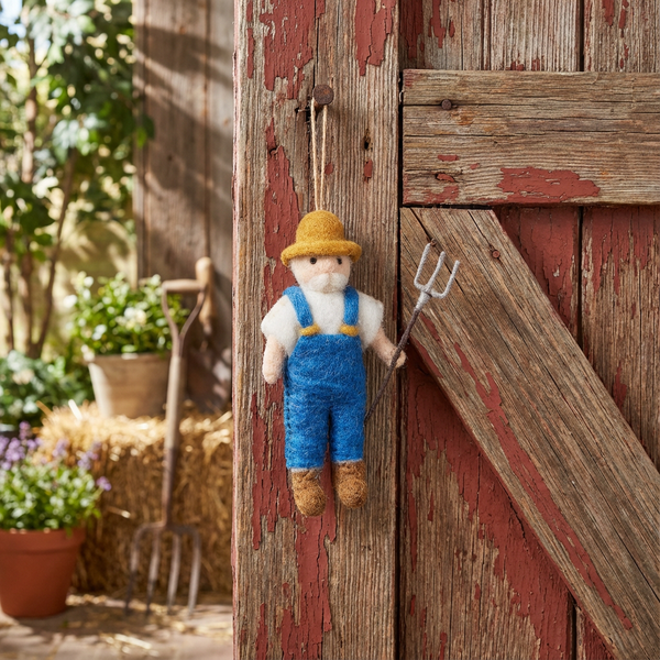 Handmade Felt Farmer Hanging Biodegradable Decoration