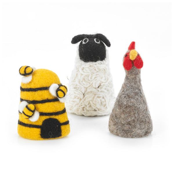 Handmade Felt Egg Farmyard Friends Biodegradable Tree Toppers
