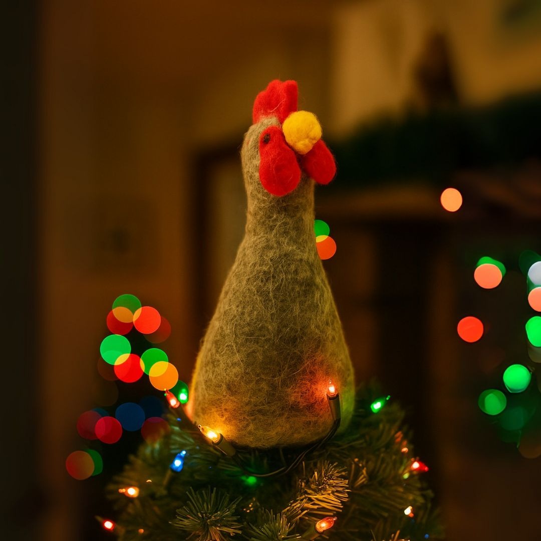 Handmade Felt Egg Farmyard Friends Biodegradable Tree Toppers