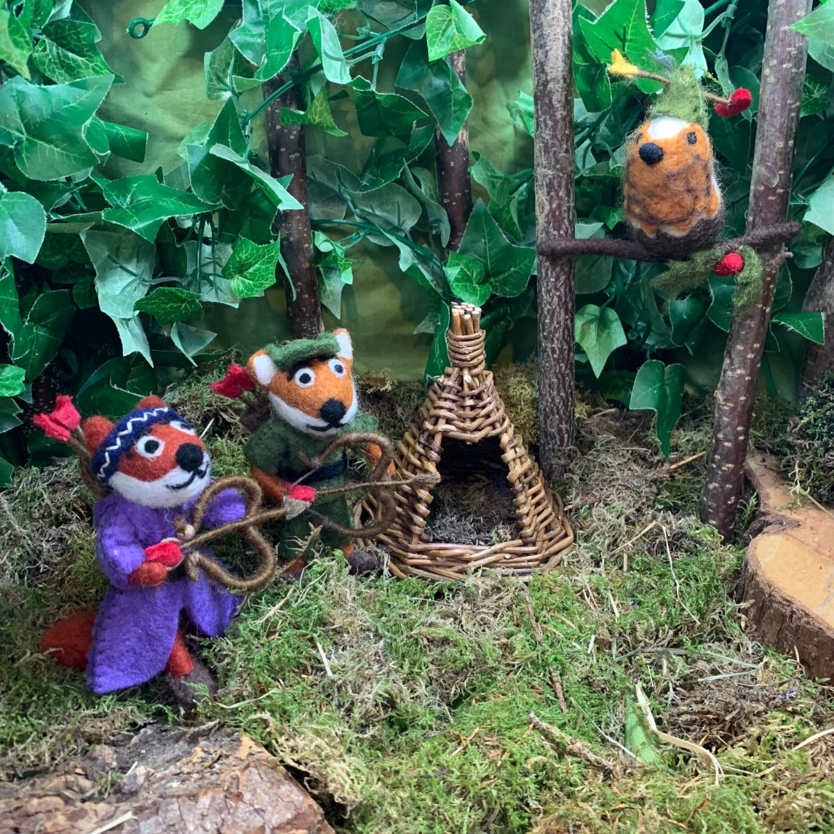 Handmade Felt Fox Maid Marion Hanging Decoration