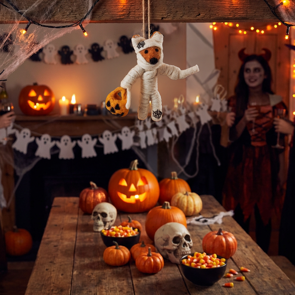 Handmade Felt Foxy Mummy Hanging Halloween Decoration