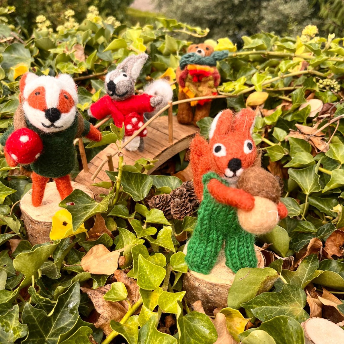 Handmade Felt Nelly Nutkins Squirrel Hanging Decoration