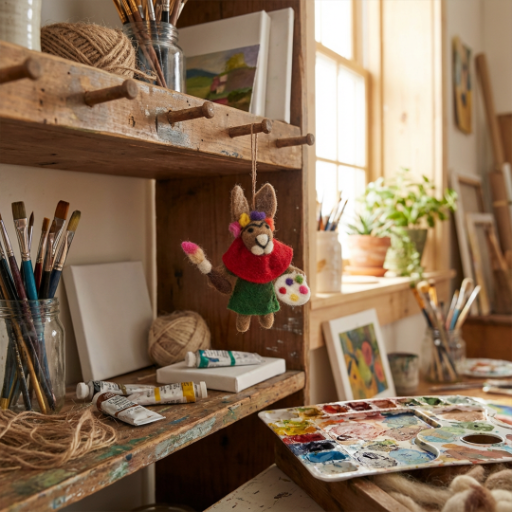 Handmade Felt Frida Kahlo Hare Hanging Decoration