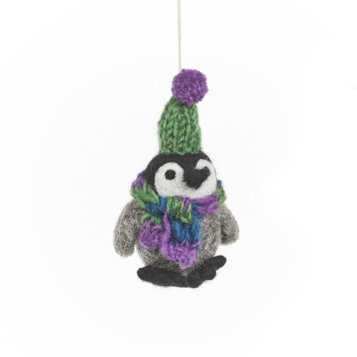 Handmade Felt Frosty Penguins Hanging Christmas Decorations
