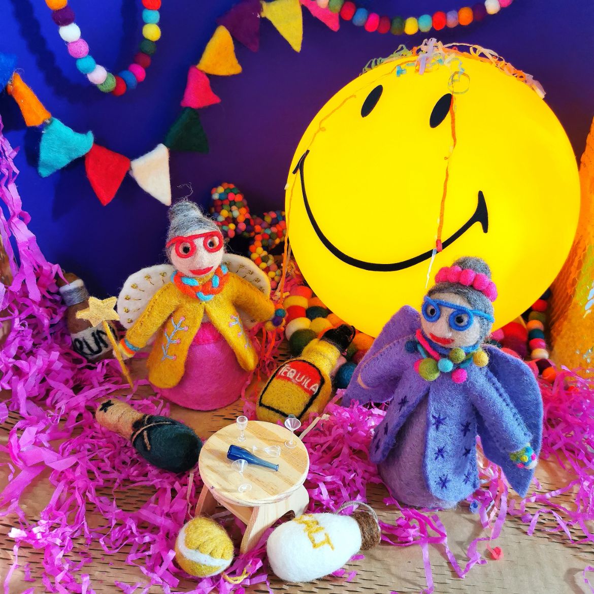 Handmade Felt Funky Fairy Godmother Christmas Tree Topper