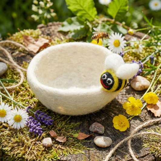Handmade Felt Garden Bugs Trinket Dish Home Decoration
