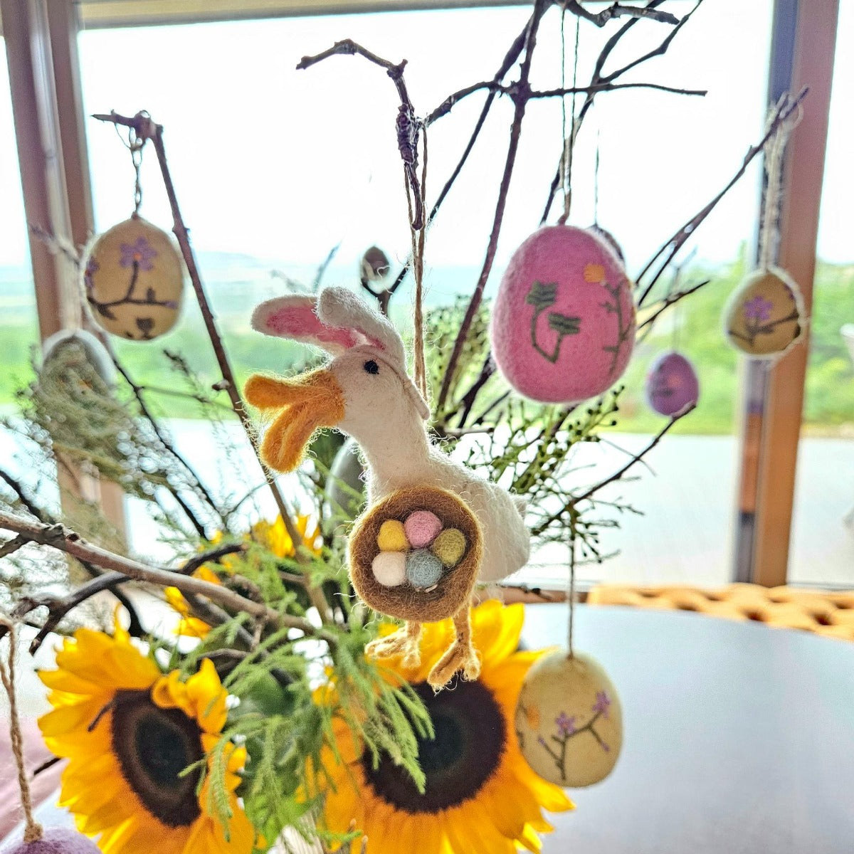 Handmade Felt Gertrude the Easter Goose Hanging Decoration