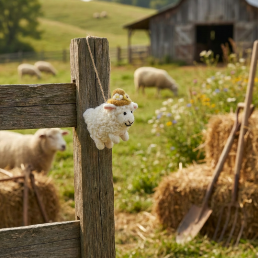 Handmade Felt Gloria the Sheep Hanging Easter Lamb Decoration
