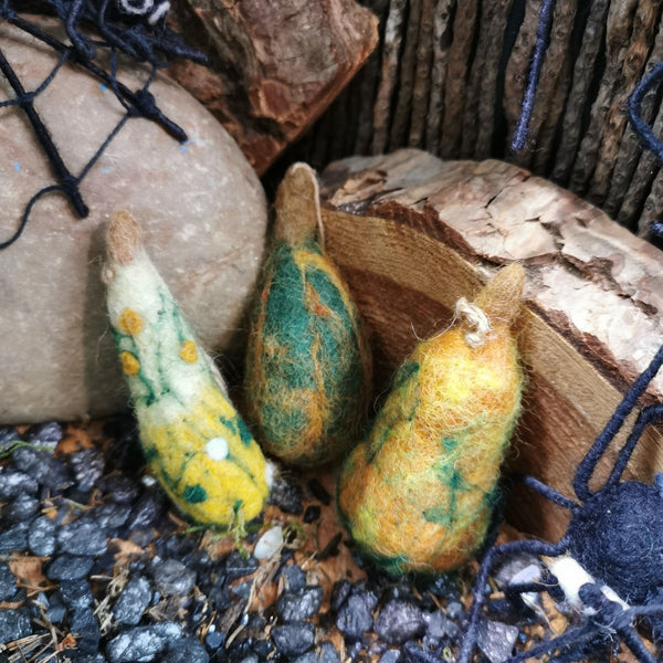 Handmade Felt Autumn Glory Gourds (Set of 3) Hanging Decorations