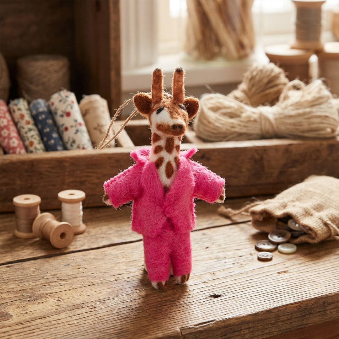 Handmade Felt Gregory Giraffe Hanging Decoration