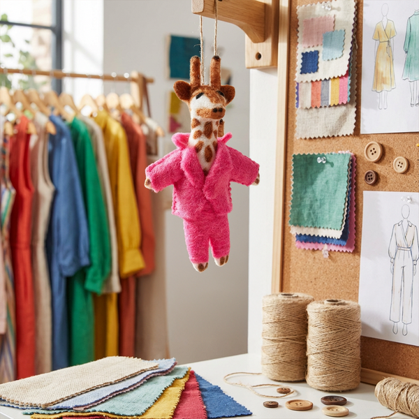 Handmade Felt Gregory Giraffe Hanging Decoration
