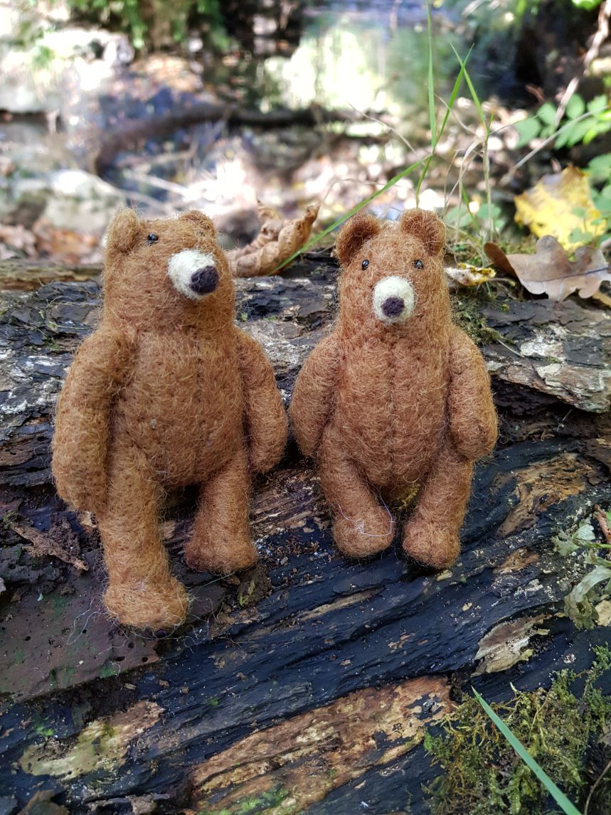 Handmade Felt Grizzly Bear Hanging Felt Decoration