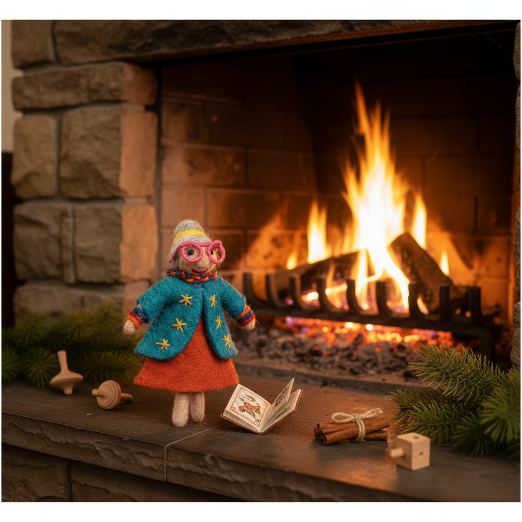 Handmade Felt Groovy Grannies Hanging Decoration