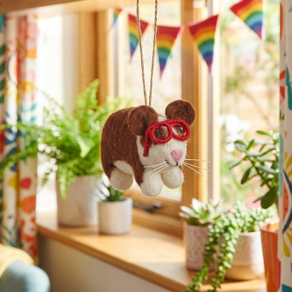 Handmade Felt Guinea Pig Hanging Decoration