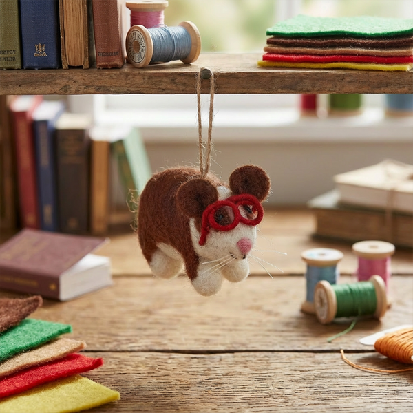 Handmade Felt Guinea Pig Hanging Decoration