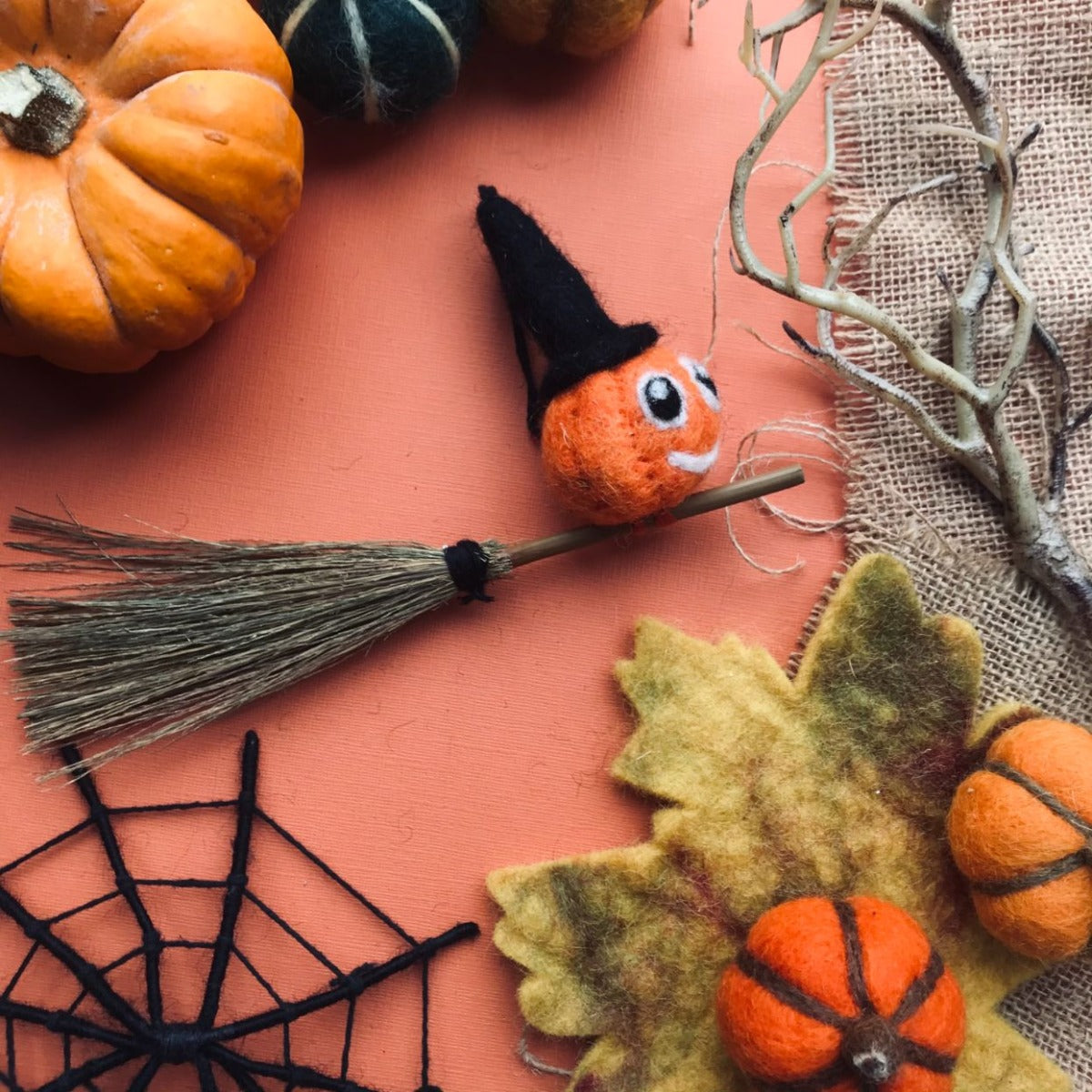 Handmade Felt Fair Trade Spooky Spiderweb Hanging Halloween Decoration