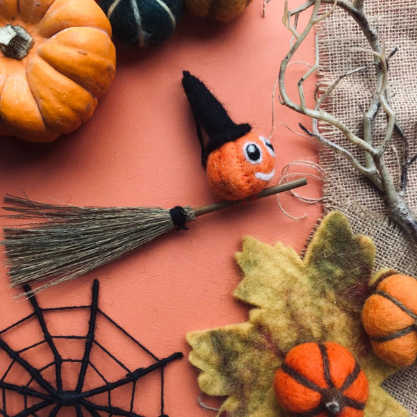 Handmade Felt Fair Trade Spooky Spiderweb Hanging Halloween Decoration