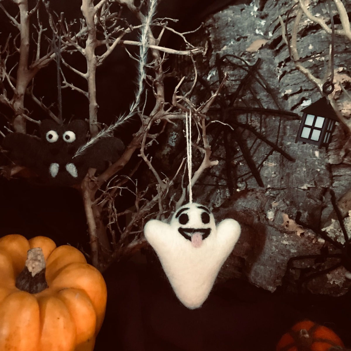 Handmade Hanging Buster the Ghost Biodegradable Halloween Decoration