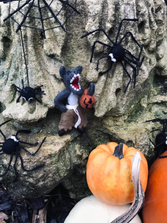 Handmade Felt Fair Trade Spooky Spiderweb Hanging Halloween Decoration