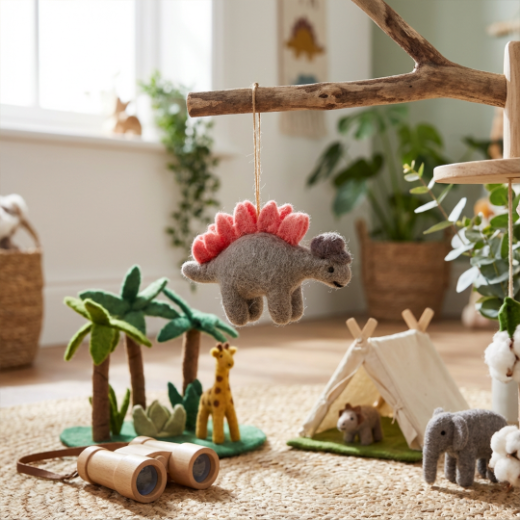 Handmade Felt Hanging Digby Dinosaur Felt Decoration