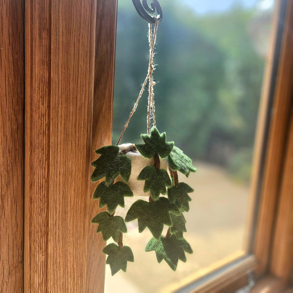 Handmade Felt English Ivy Hanging House Plant