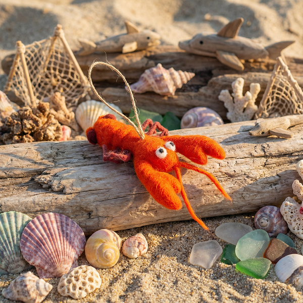 Handmade Felt Hanging Louella Lobster Hanging Decoration