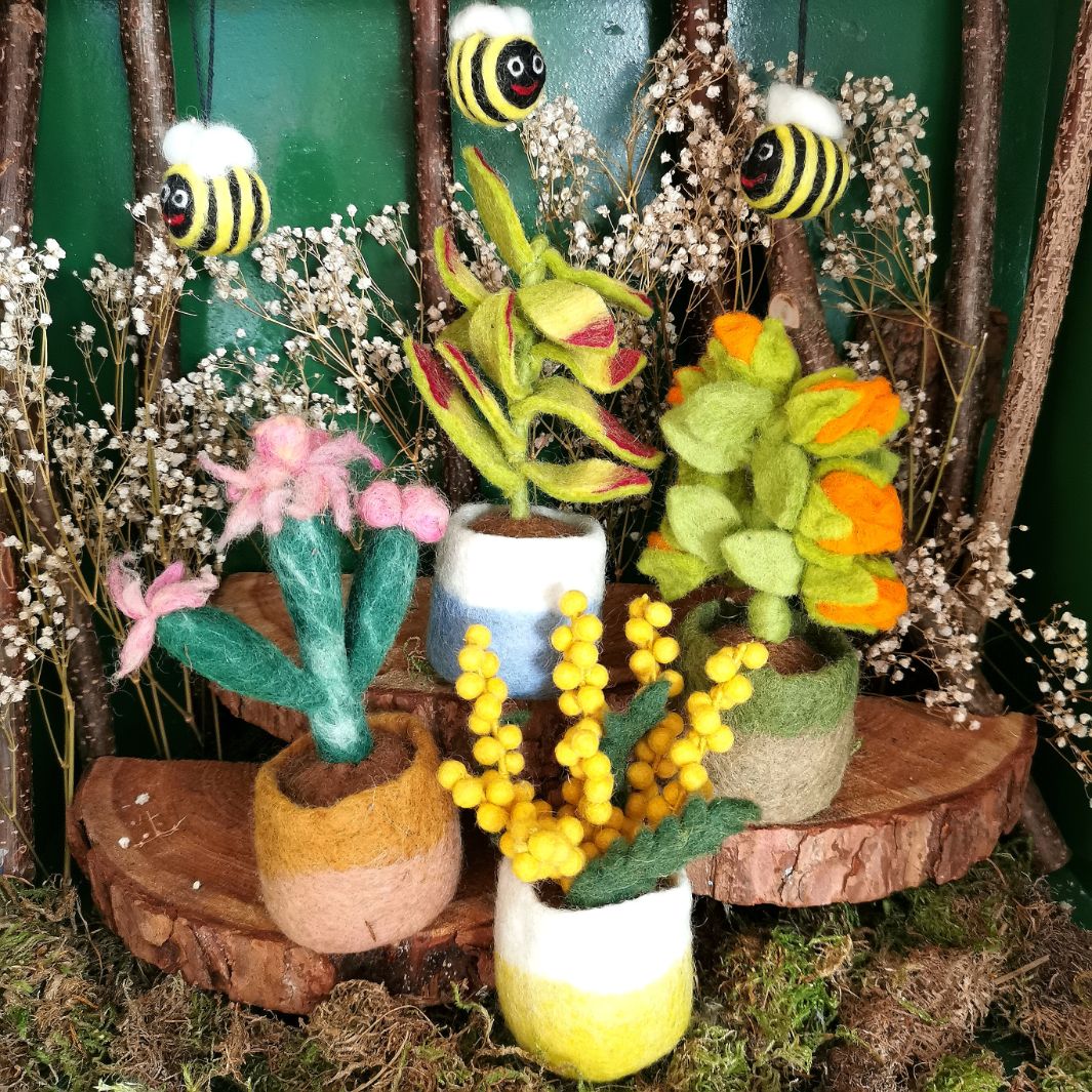 Handmade Felt Happy Houseplants Artificial Plant Cactus Decoration