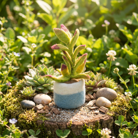Handmade Felt Happy Houseplants Artificial Plant Cactus Decoration