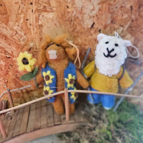 Handmade Felt Rambling Sheep Hanging Decoration