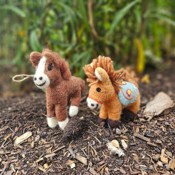 Handmade Felt Dale the Donkey Farmyard Hanging Decoration