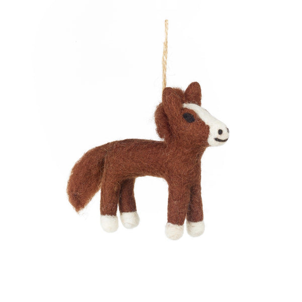 Handmade Felt Hattie the Horse Farmyard Hanging Decoration