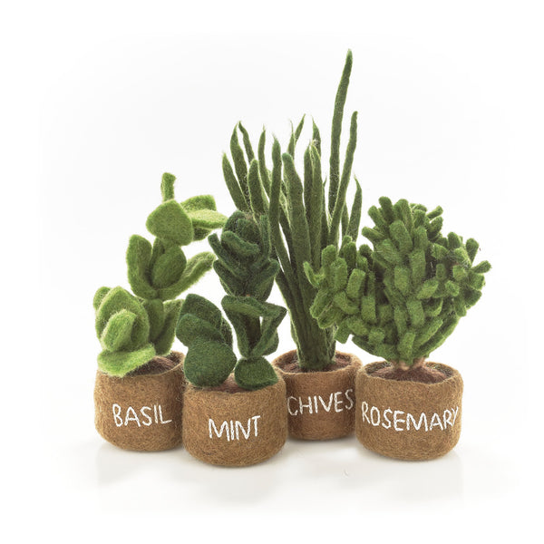 Handmade Felt Potted Herbs Standing Decoration