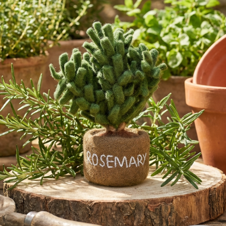 Handmade Felt Potted Herbs Standing Decoration