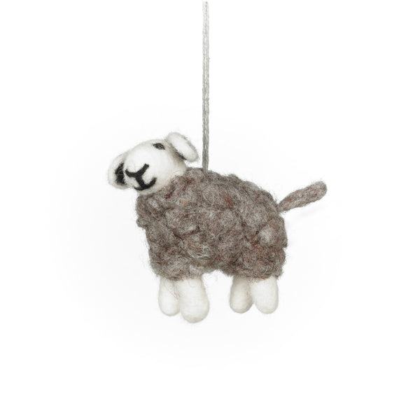 Handmade Felt Herdwick Sheep Easter Hanging Decoration