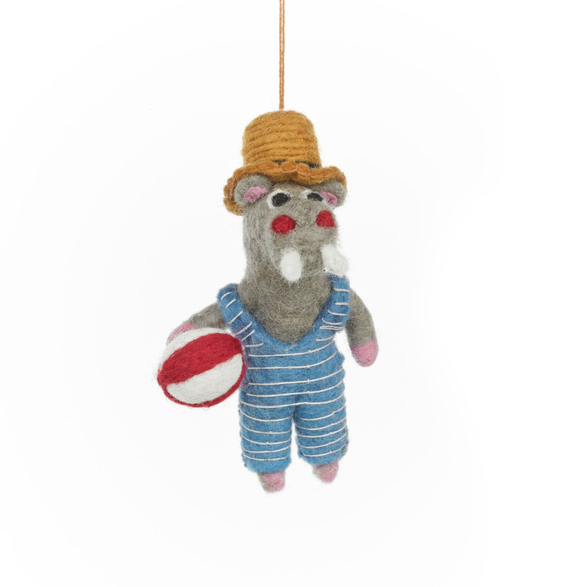 Handmade Felt Holiday Hippo Hanging Summer Decoration