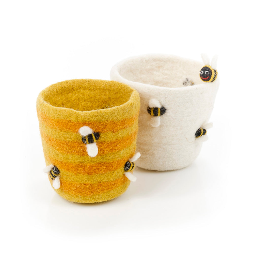 Handmade Felt Honey Bee Plant Pot Home Decoration