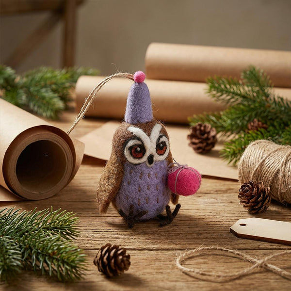 Handmade Felt Hootie the Owl Hanging Decoration