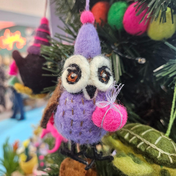 Handmade Felt Hootie the Owl Hanging Decoration