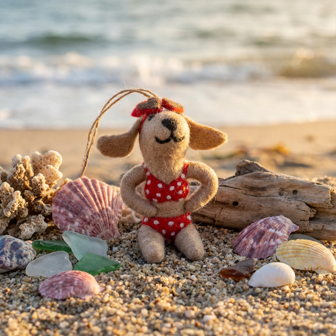 Handmade Felt Hot Dog Bikini Beach Hanging  Decoration