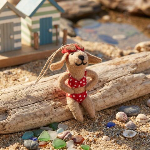 Handmade Felt Hot Dog Bikini Beach Hanging  Decoration