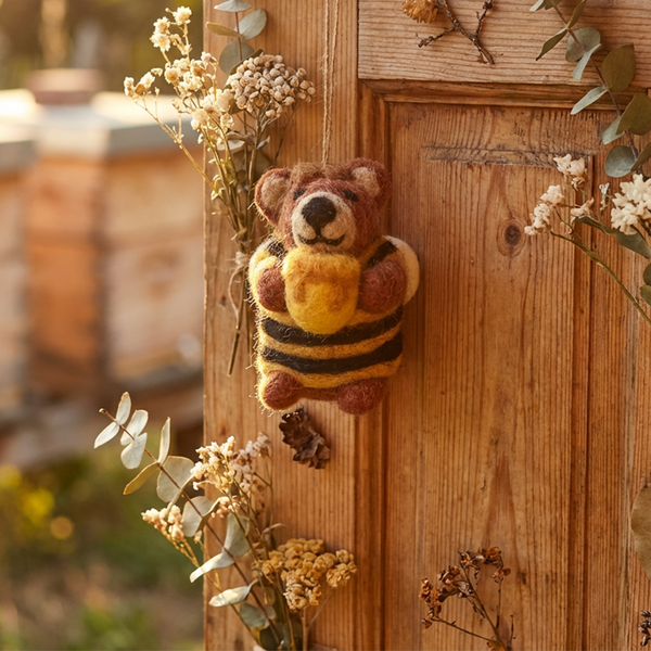Handmade Felt Howie Honey Bee Bear Hanging  Decoration