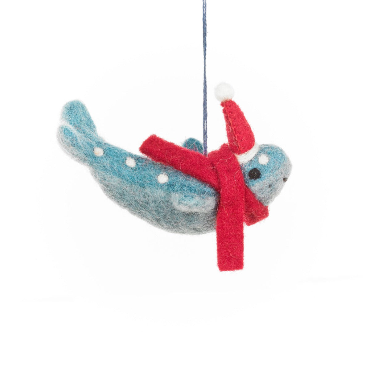 Handmade Felt Christmas Humpback Whale Hanging Sealife Decoration