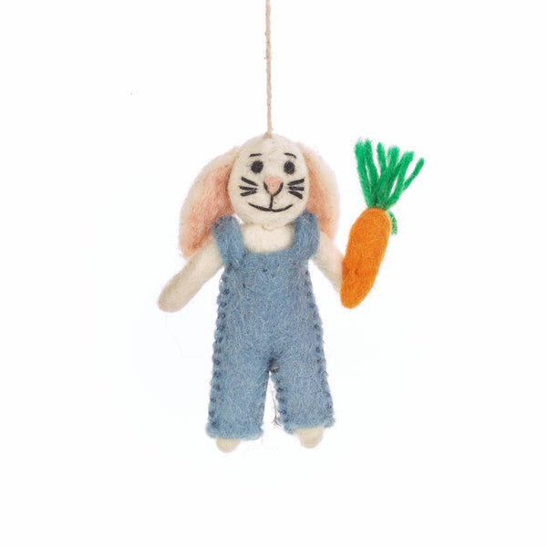 Handmade Felt Hutch the Bunny Hanging Easter Decoration