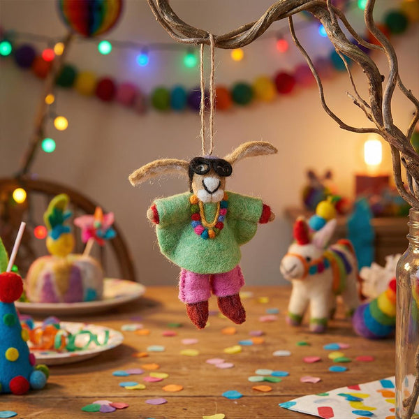Handmade Felt Iris the Hare Hanging Decoration
