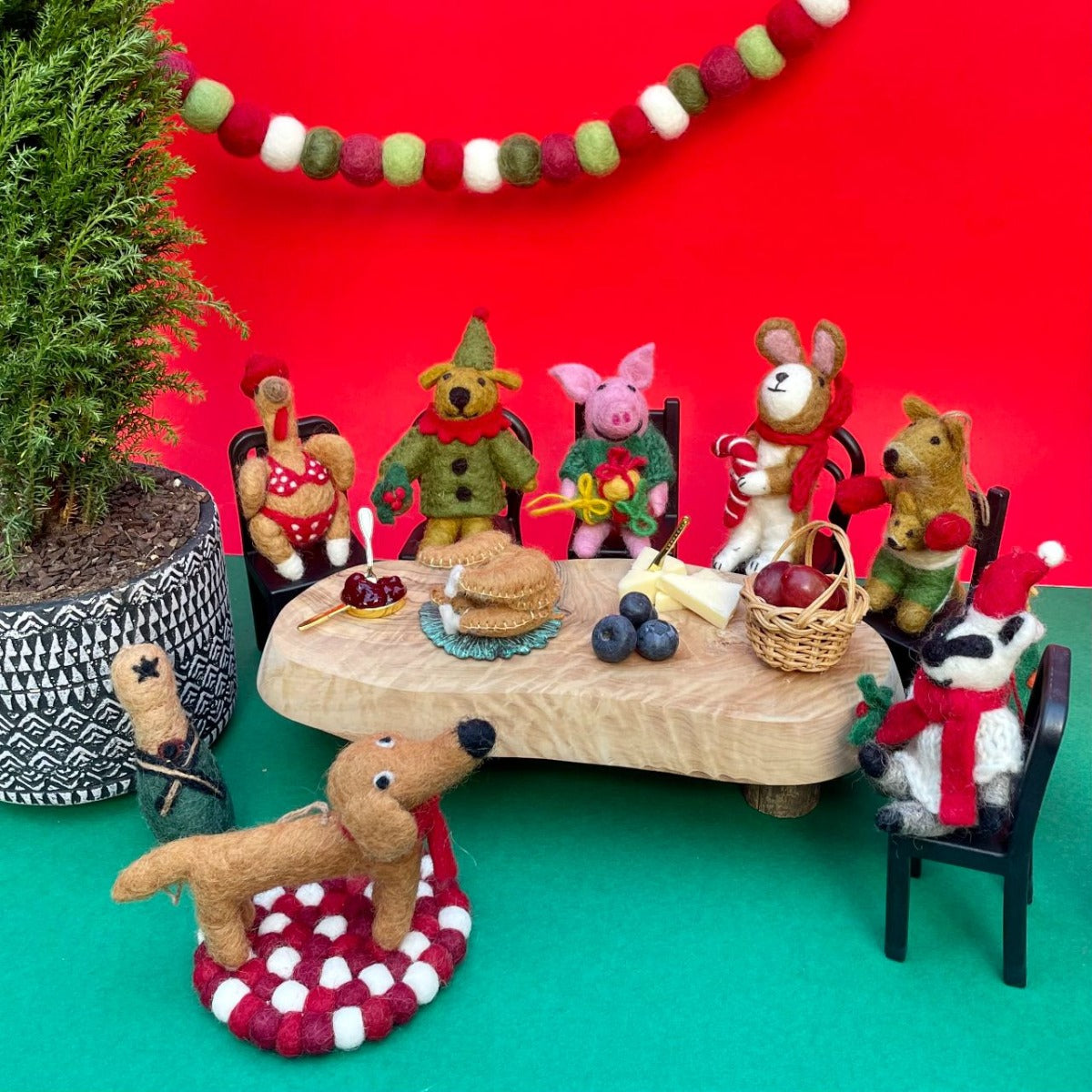 Handmade Felt Noel the Christmas Badger Hanging Decoration